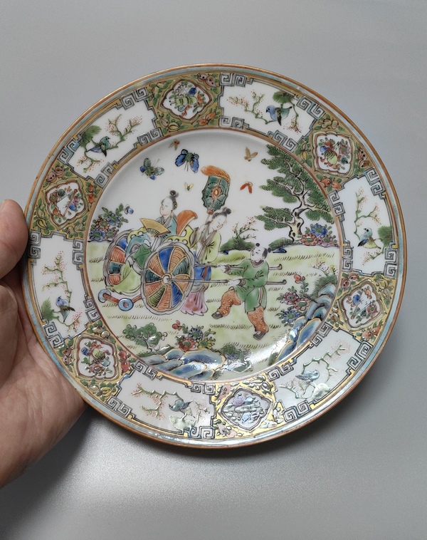 古玩轉(zhuǎn)賣咸豐五彩人物故事紋盤拍賣，當(dāng)前價(jià)格28000元