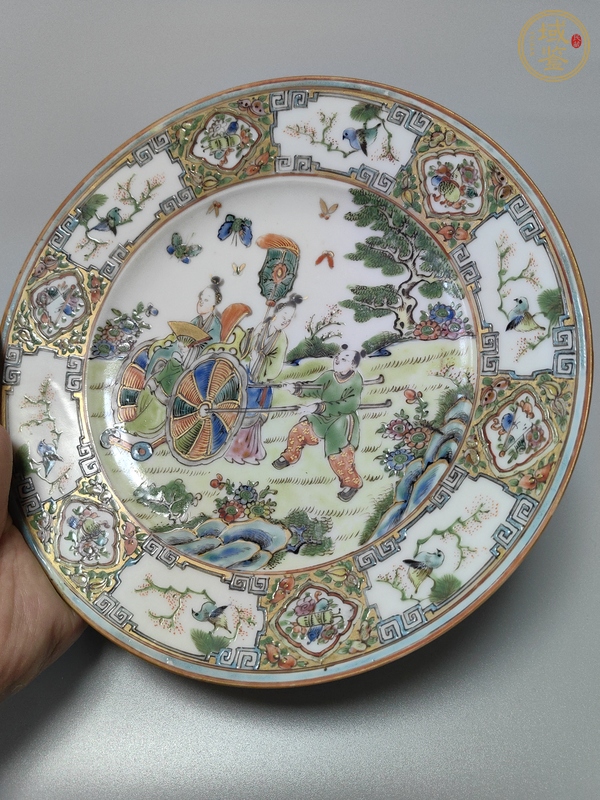 古玩陶瓷咸豐五彩人物故事紋盤真品鑒賞圖