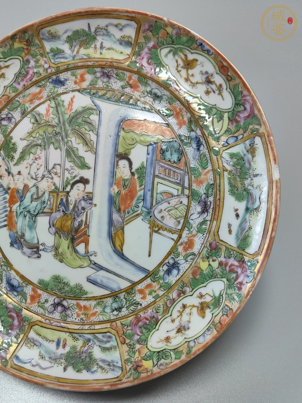 古玩陶瓷咸豐細(xì)路廣彩盤真品鑒賞圖