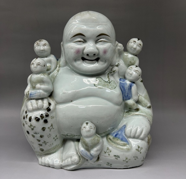 古玩轉(zhuǎn)賣(mài)釉下彩五子彌勒佛拍賣(mài),當(dāng)前價(jià)格780元