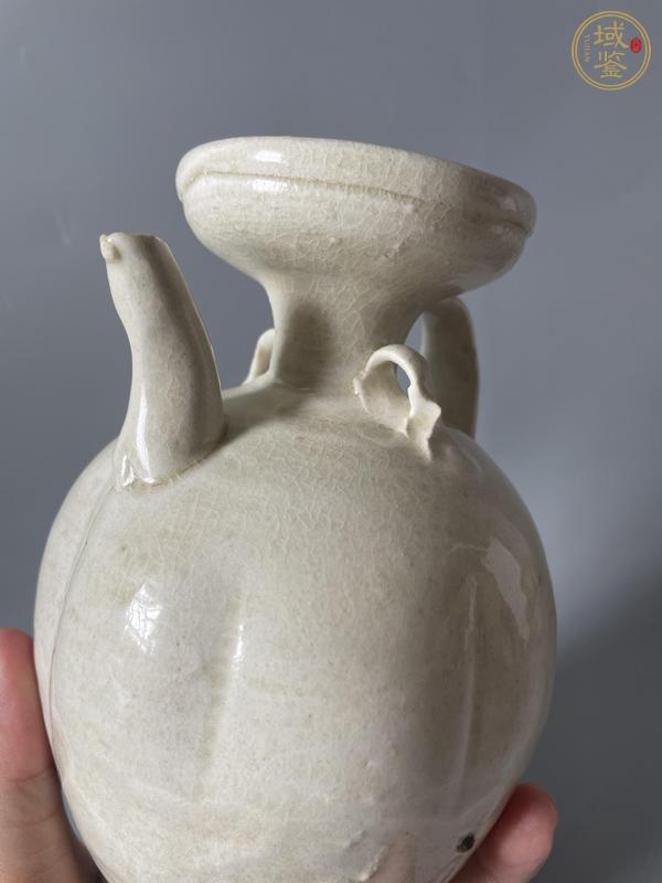 古玩陶瓷青白釉瓜棱盤口執壺 真品鑒賞圖
