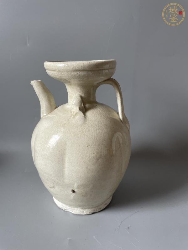 古玩陶瓷青白釉瓜棱盤口執壺 真品鑒賞圖