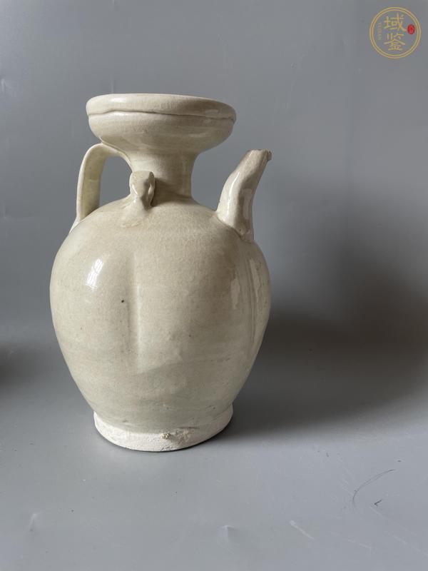 古玩陶瓷青白釉瓜棱盤口執壺 真品鑒賞圖