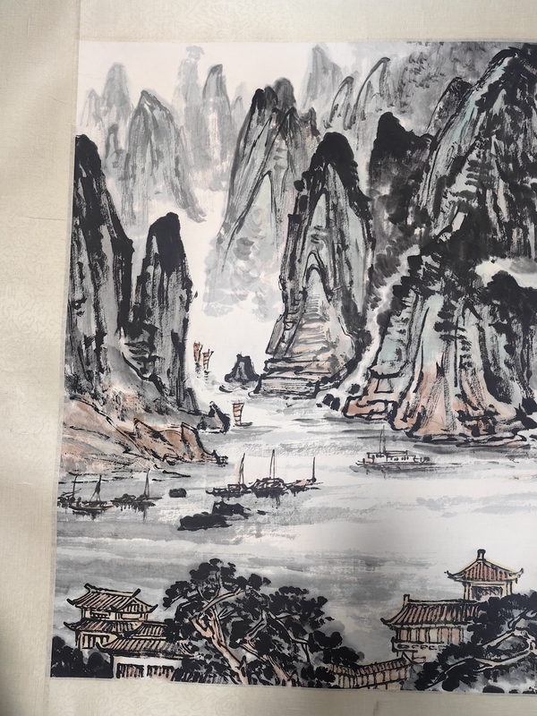 古玩字畫陽太陽山水橫披拍賣，當(dāng)前價(jià)格4799元