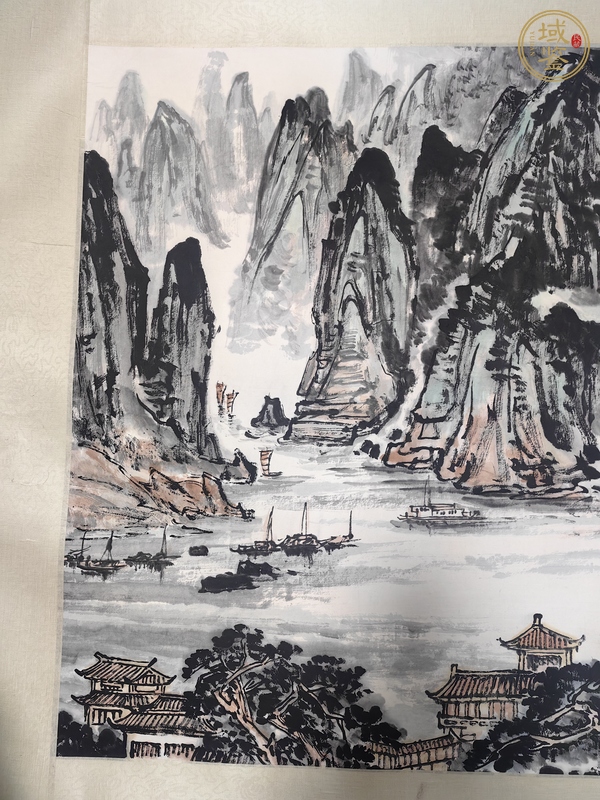 古玩字畫陽太陽山水橫披真品鑒賞圖