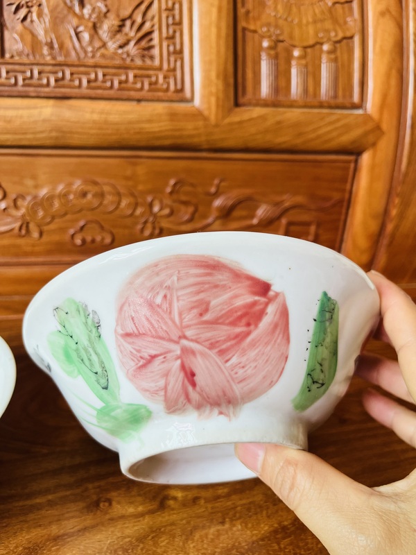 古玩陶瓷彩繪大公雞紋碗一對拍賣，當前價格0元