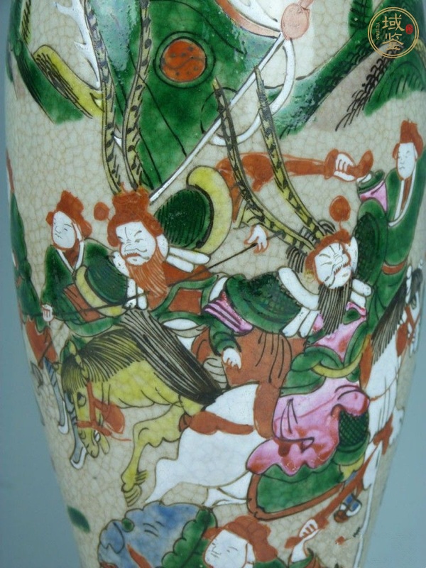 古玩陶瓷哥釉地鐵銹釉五彩加粉彩瓶真品鑒賞圖