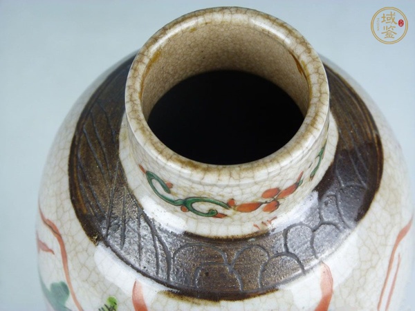 古玩陶瓷哥釉地鐵銹釉五彩加粉彩瓶真品鑒賞圖