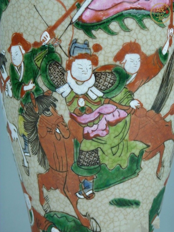 古玩陶瓷哥釉地鐵銹釉五彩加粉彩瓶真品鑒賞圖