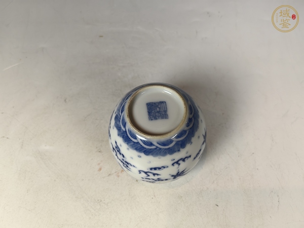 古玩陶瓷民國龍鳳呈祥青花文房水盂真品鑒賞圖