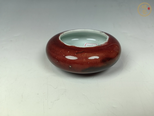 古玩陶瓷紅釉水盂真品鑒賞圖