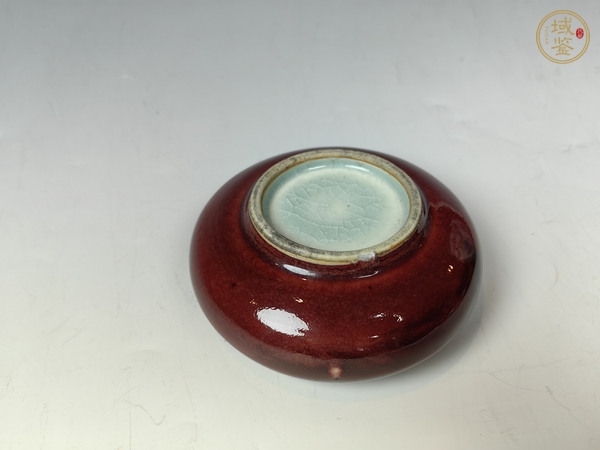 古玩陶瓷紅釉水盂真品鑒賞圖