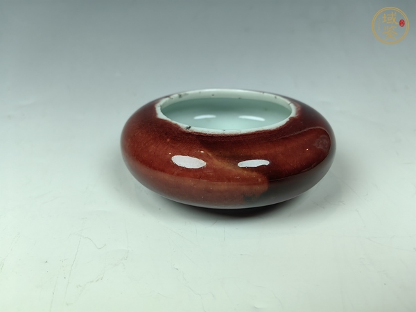 古玩陶瓷紅釉水盂真品鑒賞圖