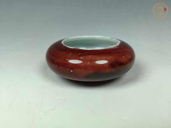 古玩陶瓷紅釉水盂真品鑒賞圖
