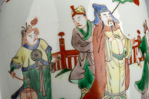 古玩陶瓷清末民初·五彩人物故事紋蓋罐拍賣,當前價格1440元