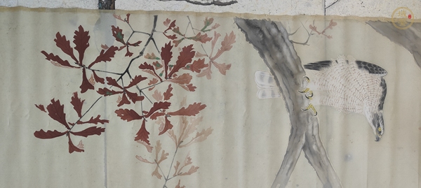 古玩字畫磐公雄鷹立軸真品鑒賞圖