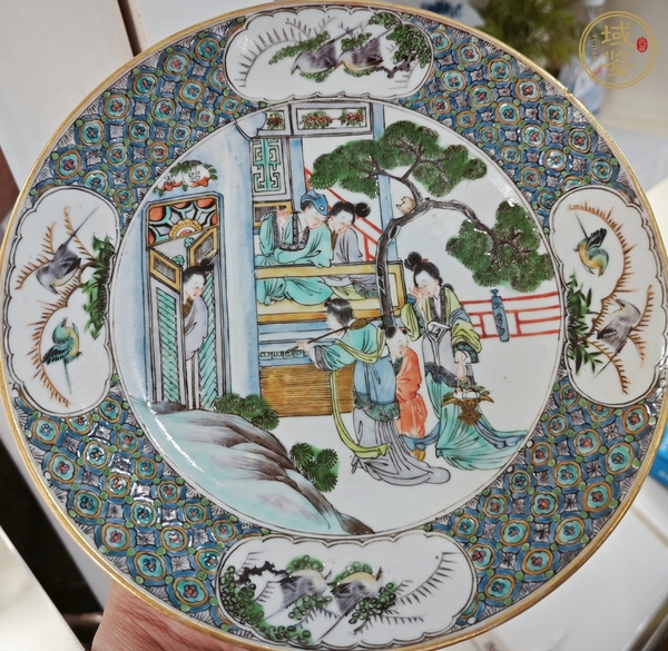 古玩咸豐細路廣彩盤真品鑒賞圖