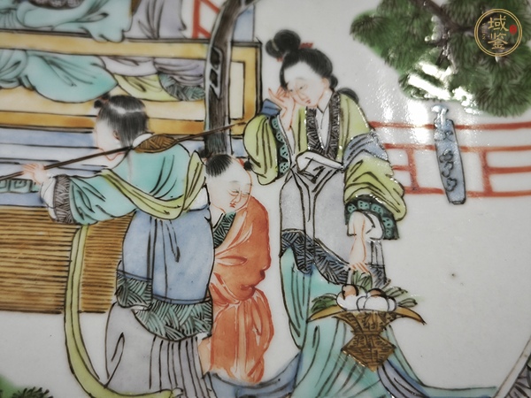 古玩陶瓷咸豐細路廣彩盤真品鑒賞圖