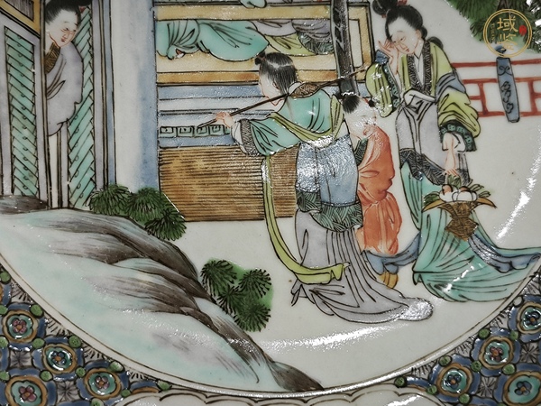 古玩陶瓷咸豐細路廣彩盤真品鑒賞圖