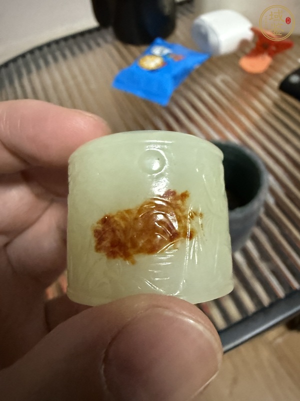 古玩玉器天然和田玉扳指真品鑒賞圖