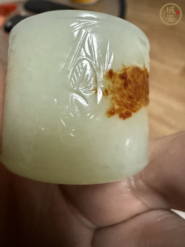 古玩玉器天然和田玉扳指真品鑒賞圖