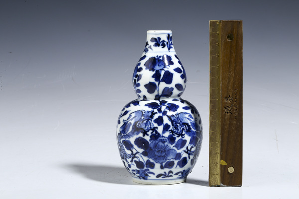 古玩陶瓷清晚·青花龍穿花紋葫蘆瓶拍賣，當前價格1728元