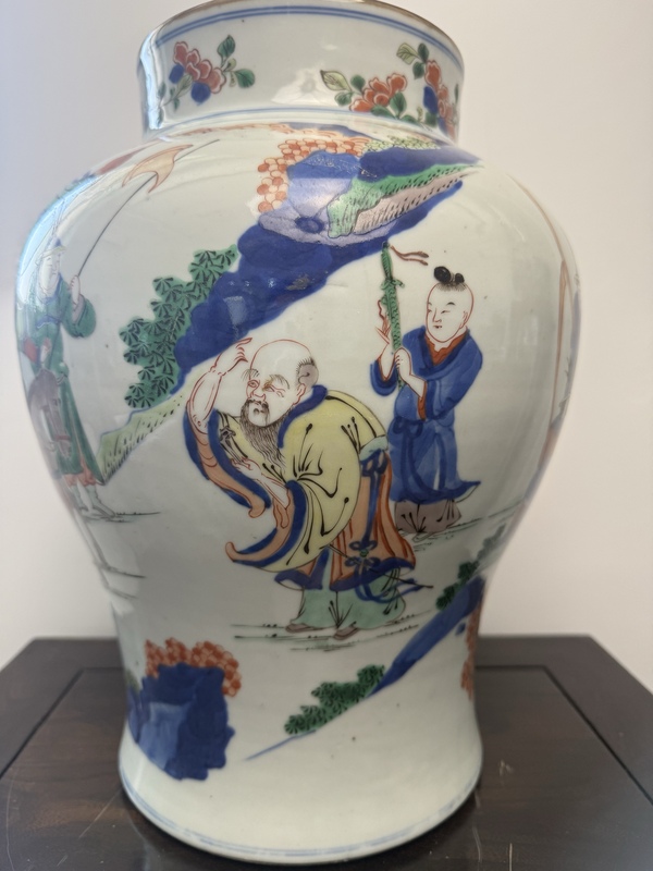 古玩陶瓷青花五彩將軍罐拍賣，當前價格35000元
