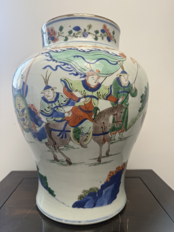 古玩陶瓷青花五彩將軍罐拍賣，當前價格35000元