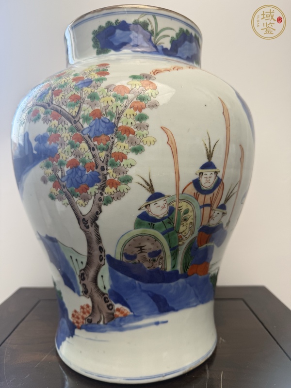 古玩陶瓷青花五彩將軍罐真品鑒賞圖