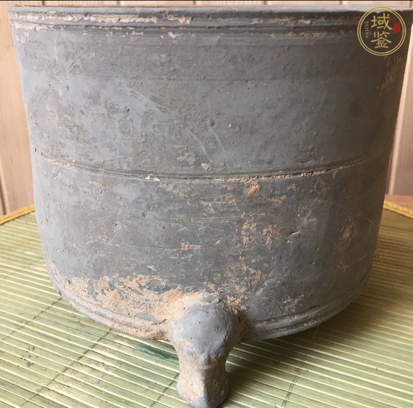 古玩陶瓷三足陶奩真品鑒賞圖