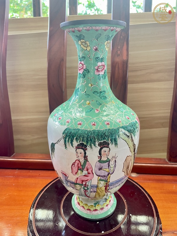 古玩琺瑯彩觀音瓶真品鑒賞圖