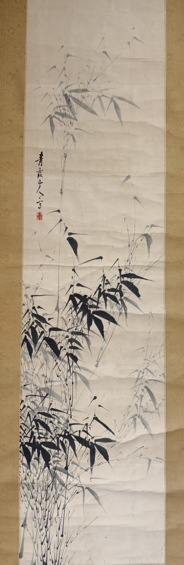 古玩轉(zhuǎn)賣青霞山人(日本)墨竹拍賣，當前價格2000元