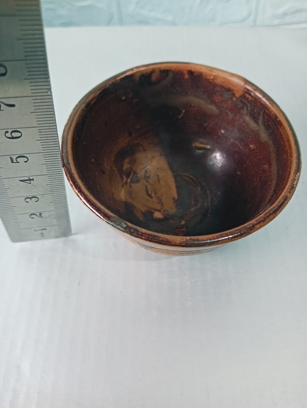古玩陶瓷褐釉茶碗拍賣，當前價格138元