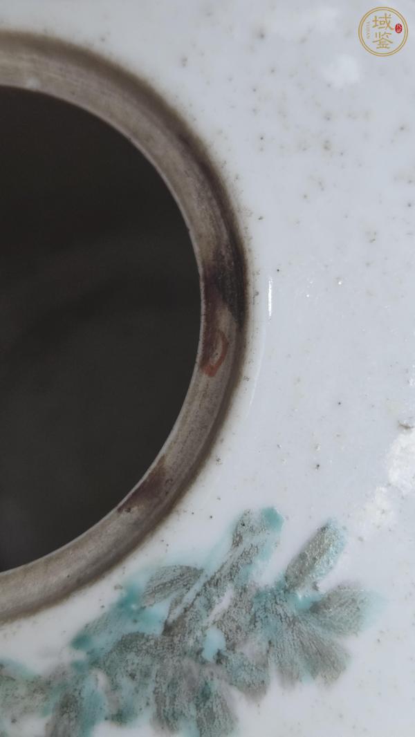 古玩陶瓷清光緒 少山繪淺絳二喬并讀蓋罐真品鑒賞圖