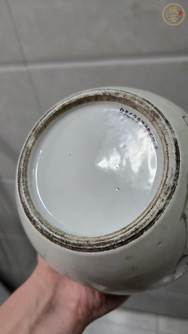 古玩陶瓷清光緒 少山繪淺絳二喬并讀蓋罐真品鑒賞圖