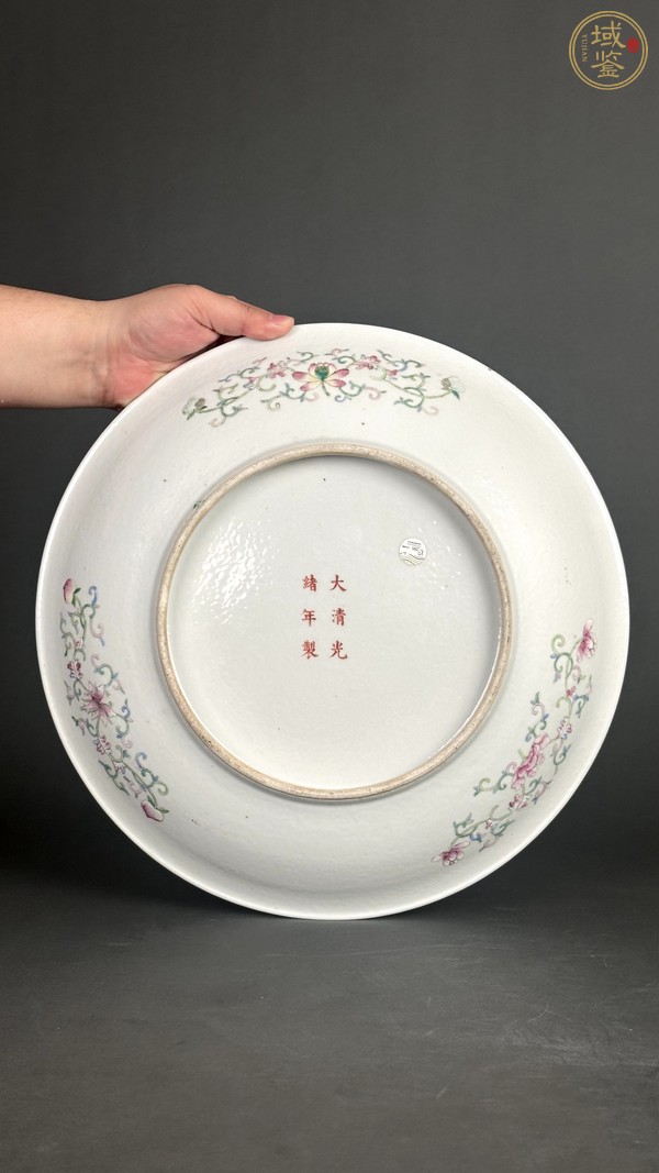 古玩陶瓷龍紋粉彩盤真品鑒賞圖