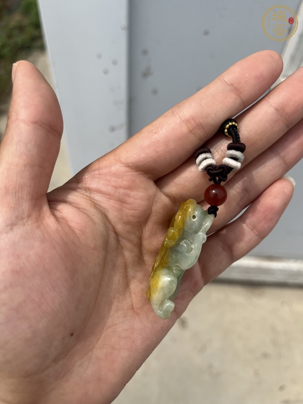 古玩玉器翡翠雕“貔貅”掛件真品鑒賞圖