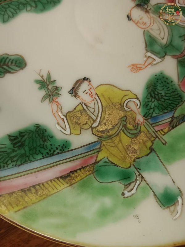 古玩陶瓷嬰戲紋高足盤真品鑒賞圖