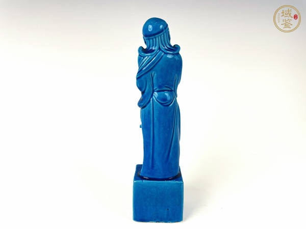 古玩陶瓷民國(guó)·孔雀藍(lán)鐵拐李造像真品鑒賞圖