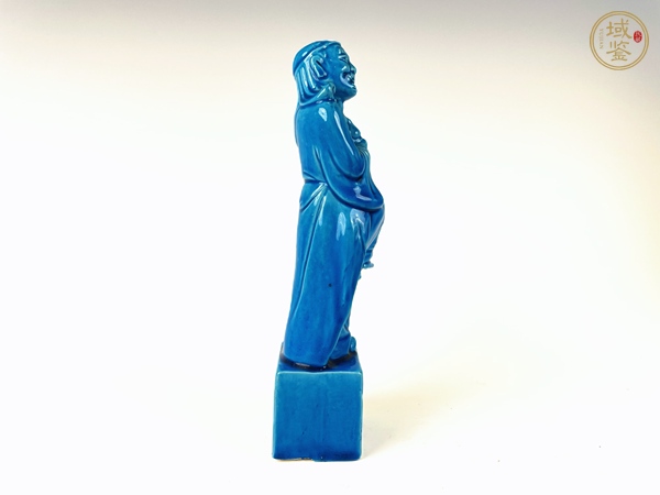 古玩陶瓷民國(guó)·孔雀藍(lán)鐵拐李造像真品鑒賞圖