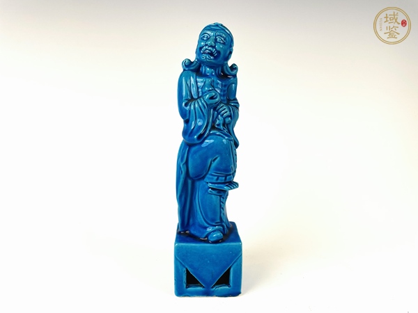 古玩陶瓷民國(guó)·孔雀藍(lán)鐵拐李造像真品鑒賞圖