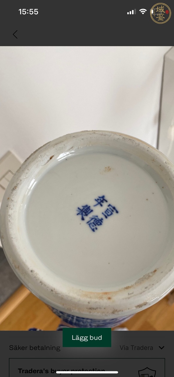 古玩陶瓷魚紋青花雞腿蓋瓶真品鑒賞圖