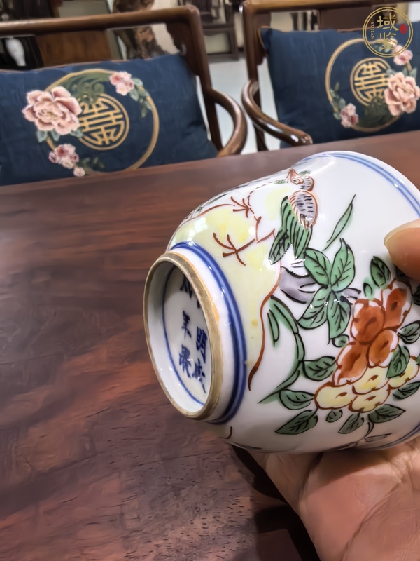古玩陶瓷五彩花鳥紋杯（日本瓷）真品鑒賞圖