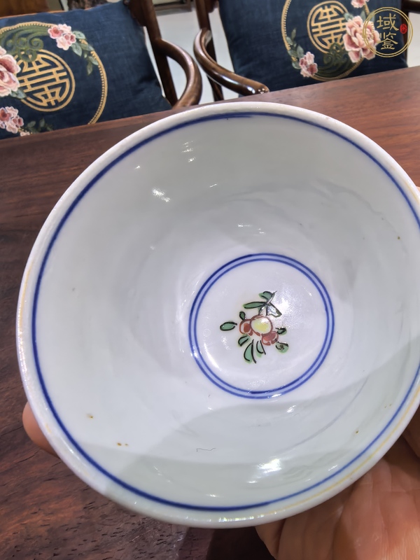 古玩陶瓷五彩花鳥紋杯（日本瓷）真品鑒賞圖