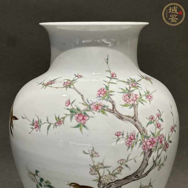 古玩陶瓷民國 粉彩花鳥紋廣口梅瓶真品鑒賞圖
