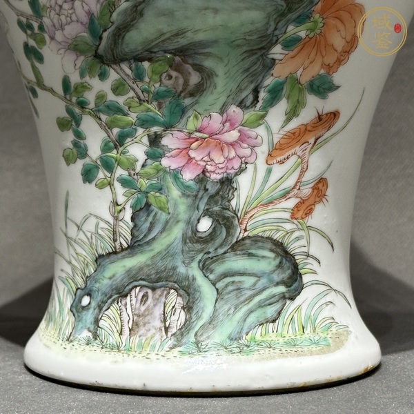 古玩陶瓷民國 粉彩花鳥紋廣口梅瓶真品鑒賞圖