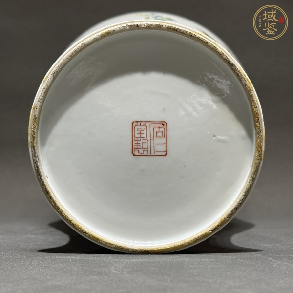 古玩陶瓷民國 粉彩花鳥紋廣口梅瓶真品鑒賞圖