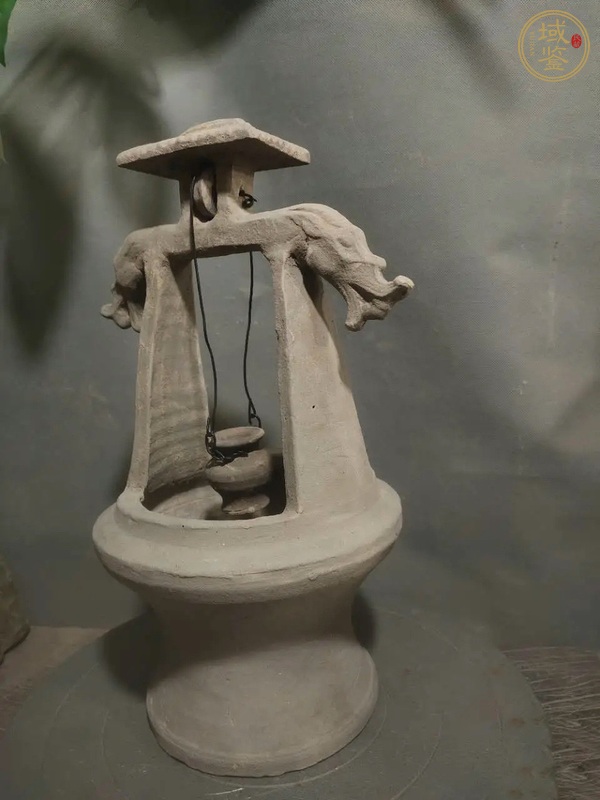 古玩漢.雙龍灰陶井真品鑒賞圖
