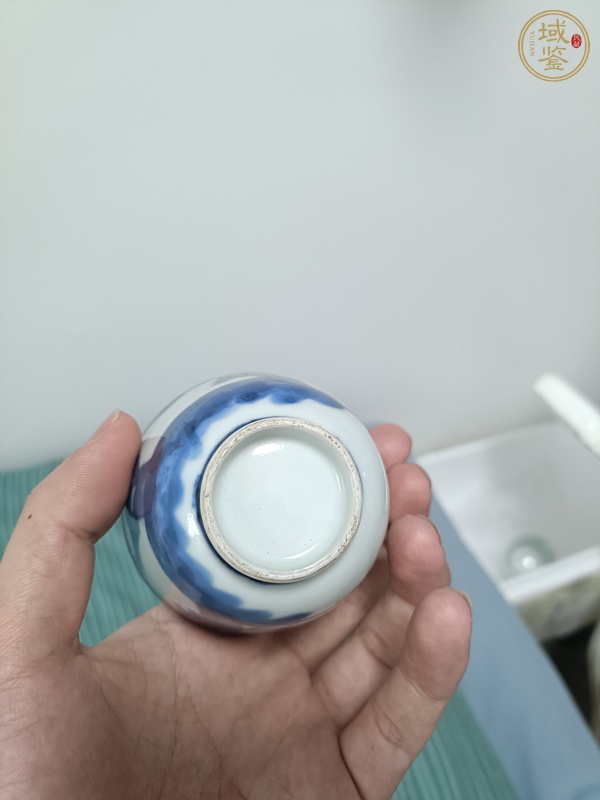 古玩陶瓷三星高照圖青花杯真品鑒賞圖