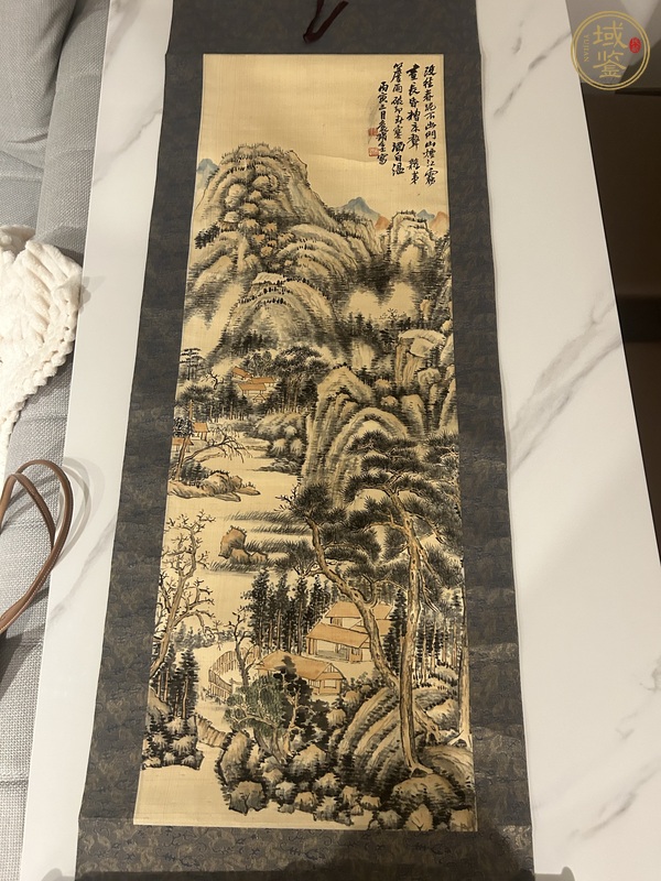 古玩吳待秋款山水立軸真品鑒賞圖
